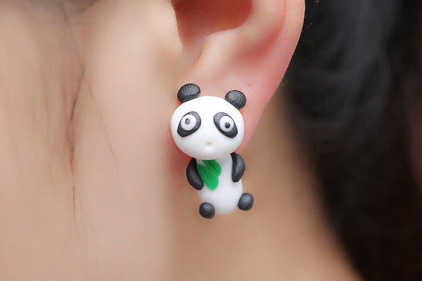 Hanging Panda Earrings