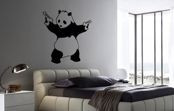 Panda With Gun Wall Art