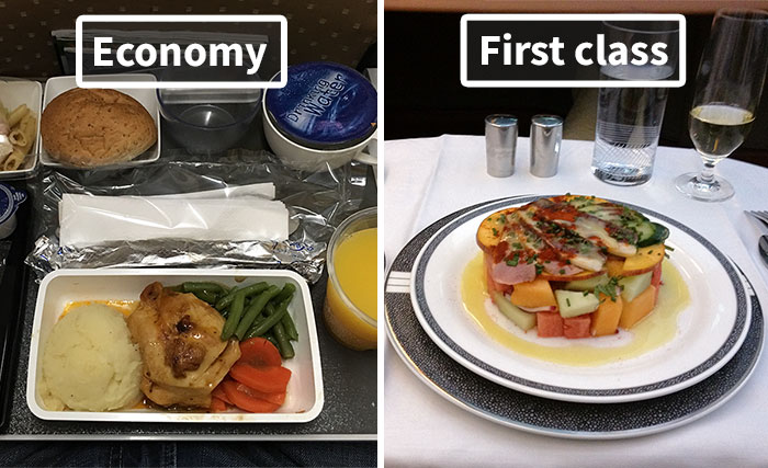 Airline Food: Economy Vs. First Class (30 Pics)