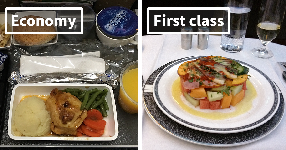 Airline Food: Economy Vs. First Class (30 Pics) | Bored Panda