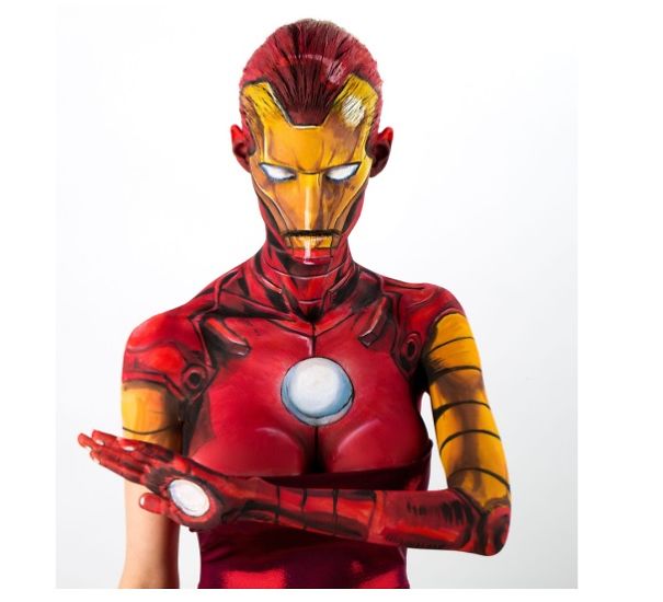 Artist Transforms Herself Into Comic Book Heroes And Villains Using Just Body Paint
