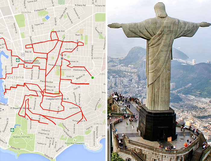 Rio's "Christ the Redeemer" (25.8 km, 1 h 20 min)