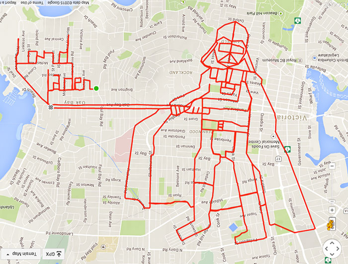 Artist Draws World’s Largest Doodles By Riding His Bike With GPS