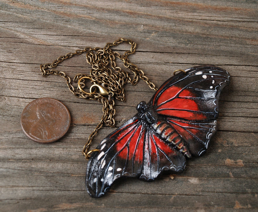 I Create Bird And Butterfly Necklaces Out Of Polymer Clay