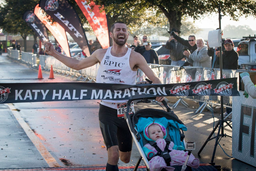 Dad Wins Half-Marathon While Pushing A Stroller With His Baby