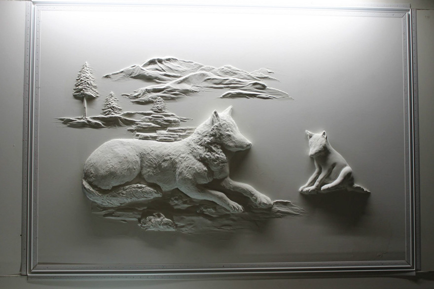 Drywall Worker Creates Stunning 3d Art Using Only Joint Compound Bored Panda - Drywall Art Sculpture By Bernie Mitchell