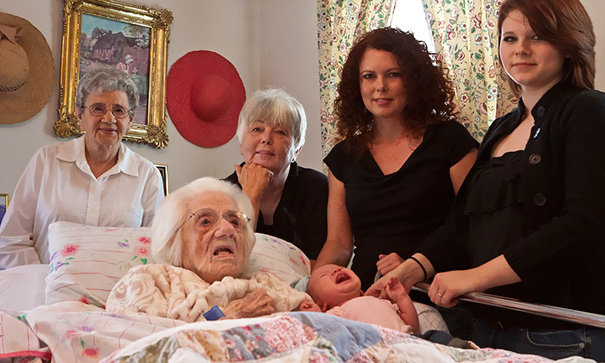 Six Generations Of Daughters: From Baby To 111-Year-Old Great, Great, Great Grandmother