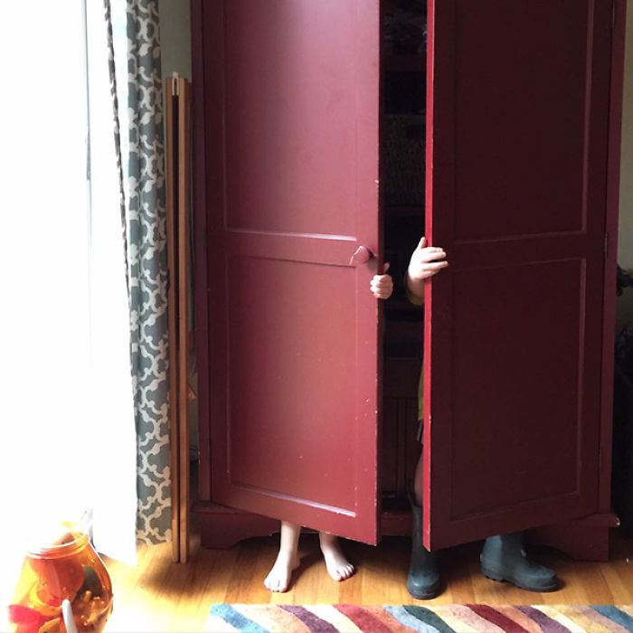 My Boys Like To Hide When They Hear Dad's Car Pull Up At The End Of The Day