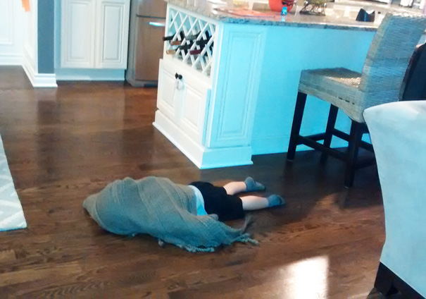 Babysat For Some Friends Last Night, This Is How Their 2yo Plays Hide & Seek