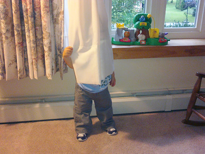 He's Not Very Good At Hide And Seek Yet