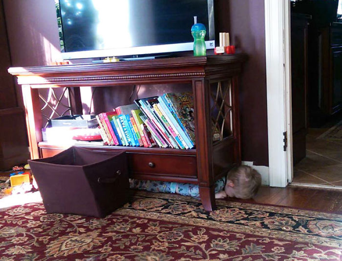 My Almost 3 Year Old Son, Nailing Hide And Seek