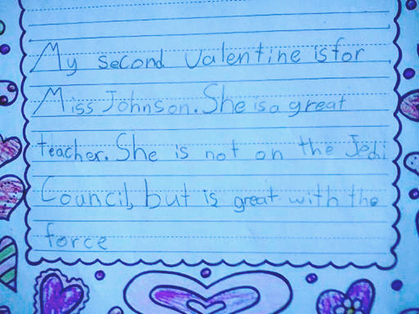 Valentine's Letter From Kid To Teacher