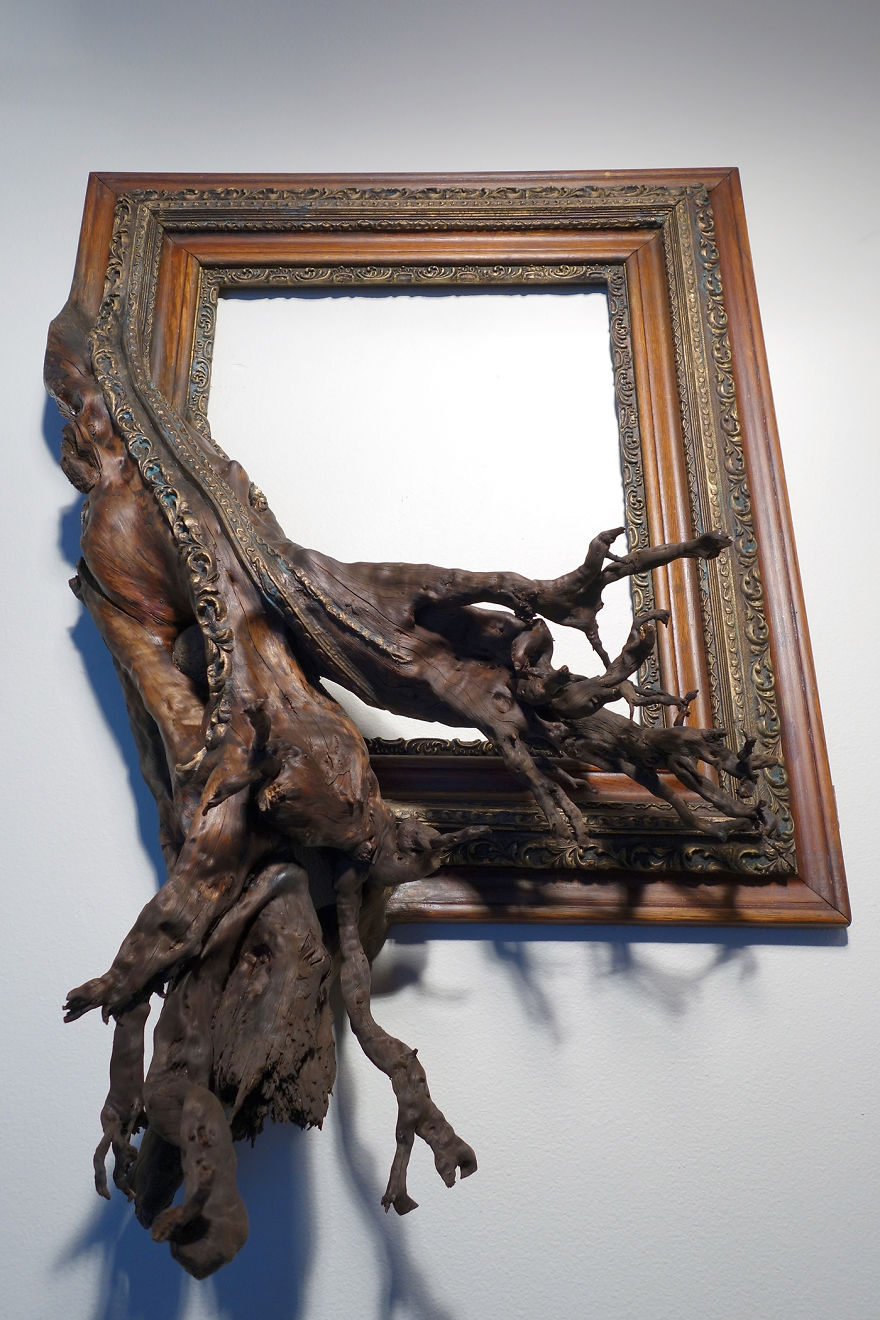 I Give A Second Life To Dead Trees By Fusing Them With Picture Frames