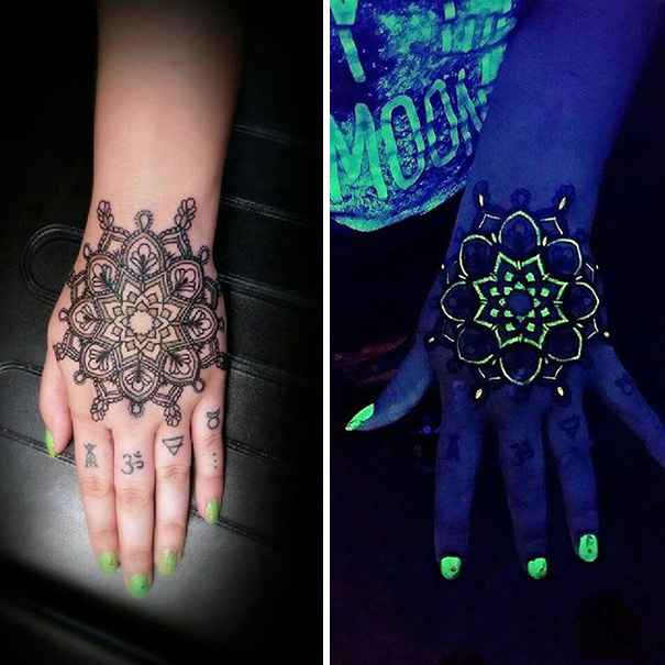 Ultraviolet Mandala Tattoo