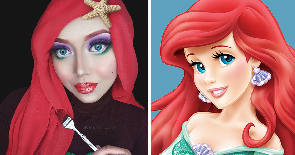 Hijab Disney: Woman Uses Her Hijab To Turn Herself Into Disney Princesses |  Bored Panda