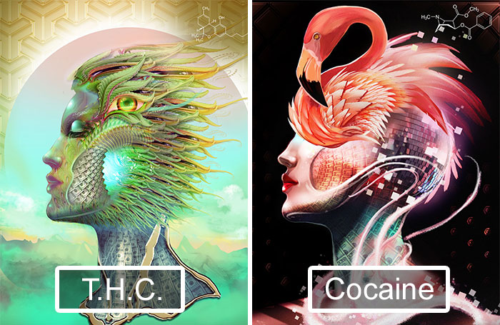 Artist Takes 20 Different Drugs And Creates 20 Illustrations To Show Drug Effects