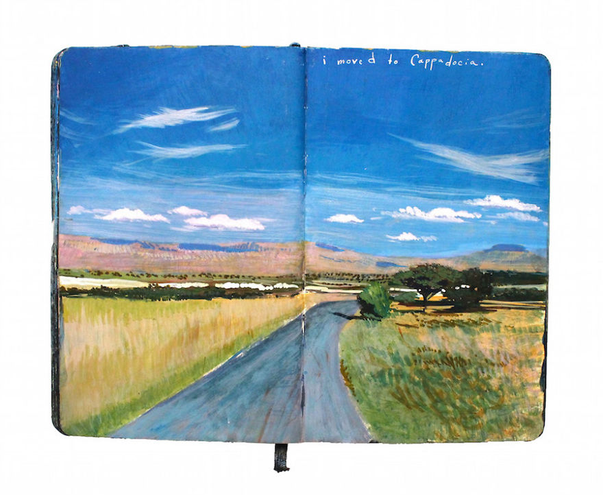 I Documented Two Years of Travel By Painting In My Moleskine Notebook