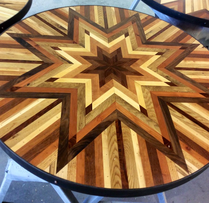 I Made Quilt Inspired Tables Out Of Salvaged Wood I Found All Over NYC