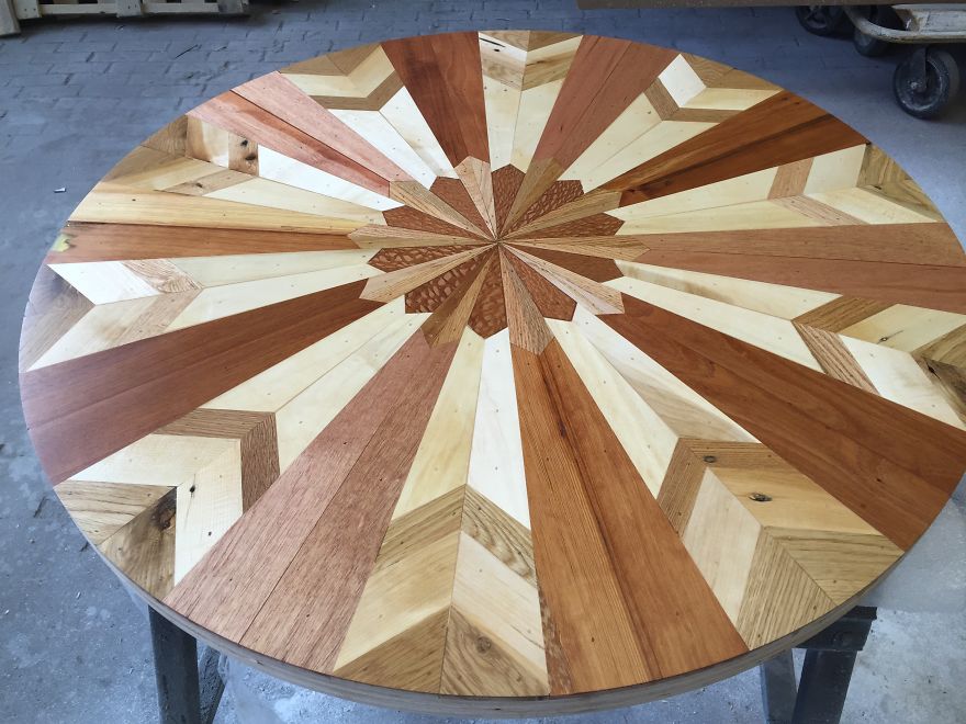 I Made Quilt Inspired Tables Out Of Salvaged Wood I Found All Over NYC