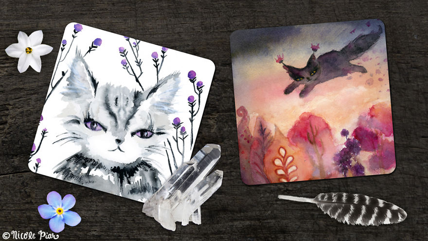 I Paint Cats As Fluffy Philosophers Sharing Their Healing Messages
