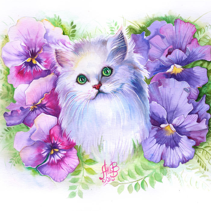 I Turn Peoples’ Pets Into Beautiful Watercolour Portraits