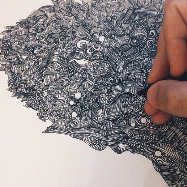I Use Thousands Of Lines To Create Chaotic And Detailed Illustrations