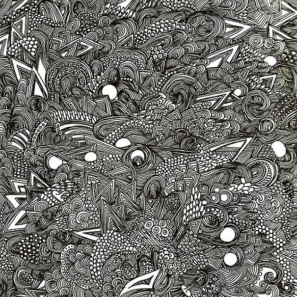 I Use Thousands Of Lines To Create Chaotic And Detailed Illustrations