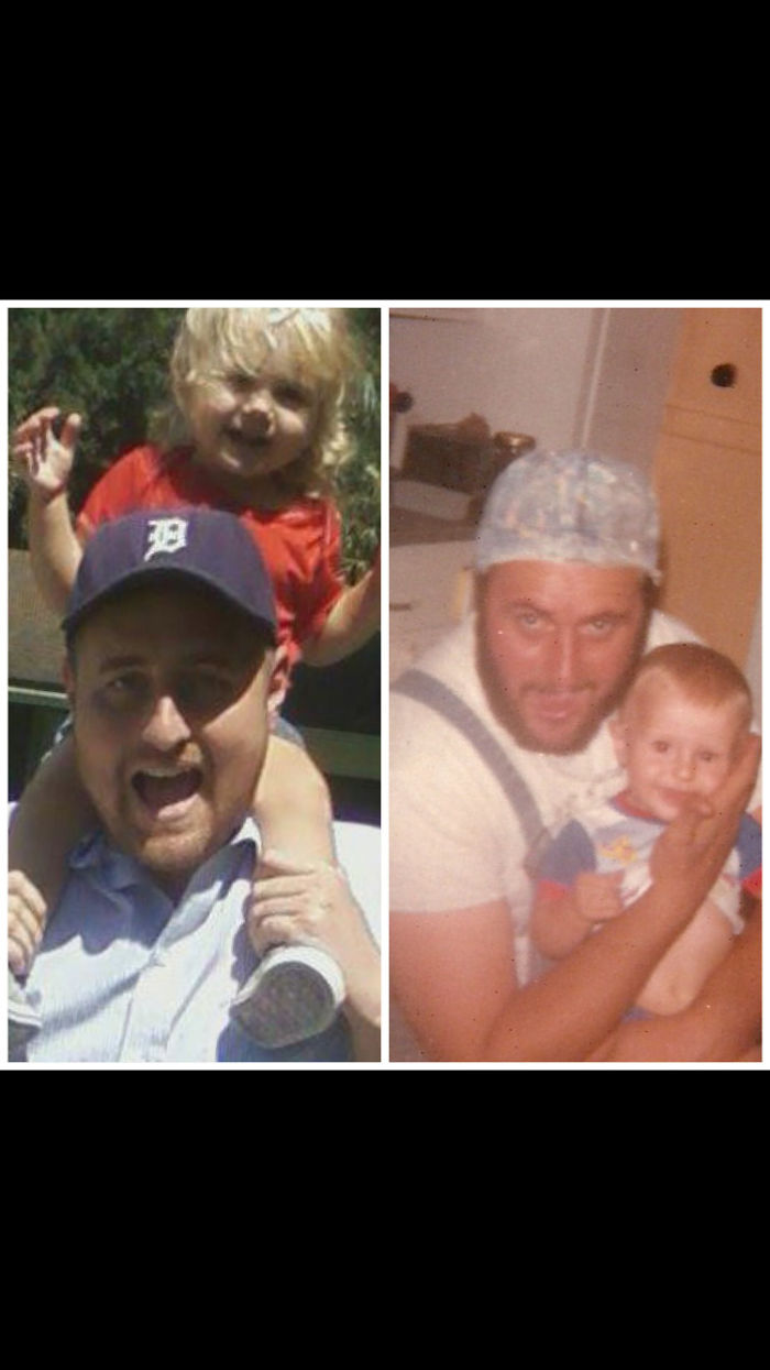 My Dad And Brother At 34. Me And My Niece At 30.