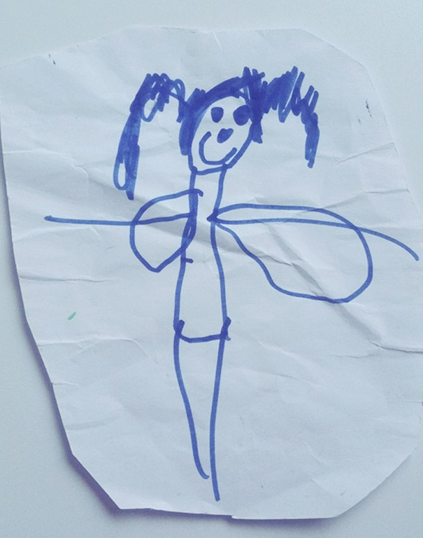 My Son Drew His Sister. Those Are Fairy Wings Of Course