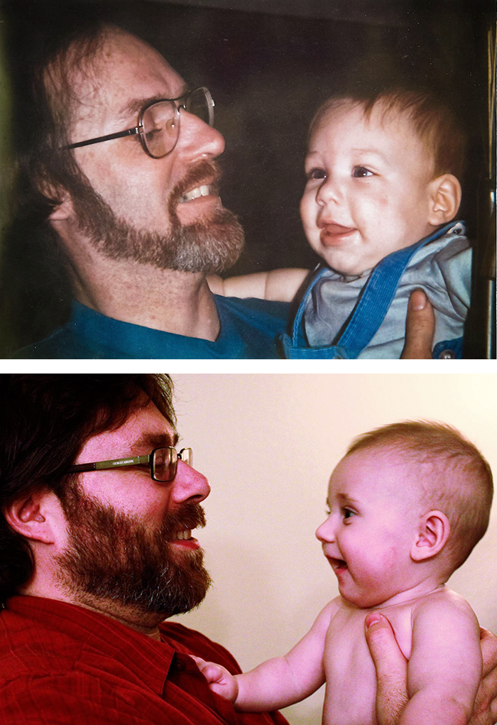 Dad And 7 Months Old Me, Me And My 7 Months Old Son. I Wish Dad Could Have Lived To Meet My Boy