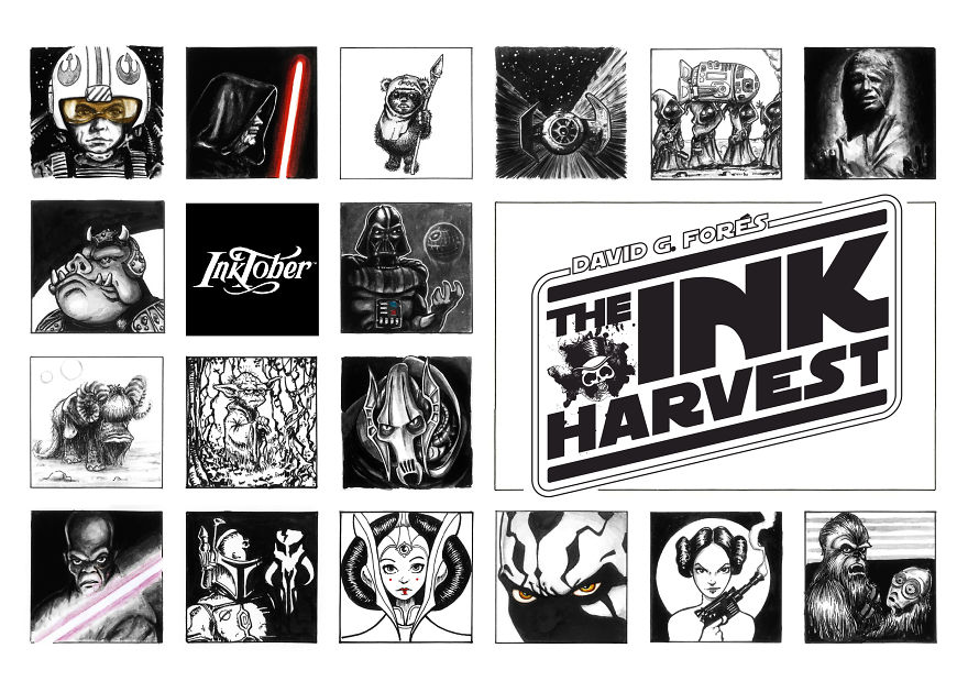 My Tribute To Star Wars. The Ink Harvest: 31 Drawings, 31 Days