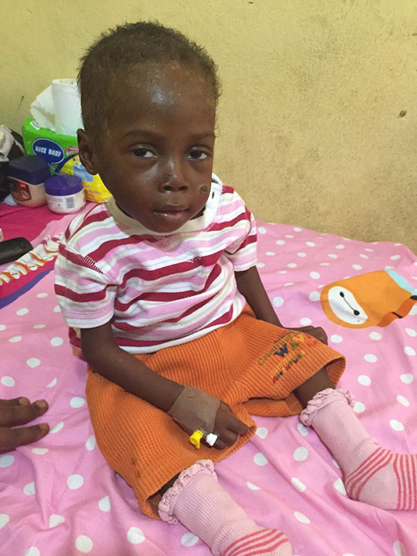 Heartbreaking Moment When A 2-Year-Old Left To Die Is Given Water In Nigeria