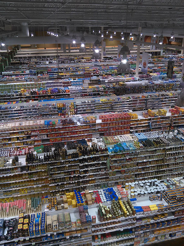 A Grocery Store As Seen From The Rafters