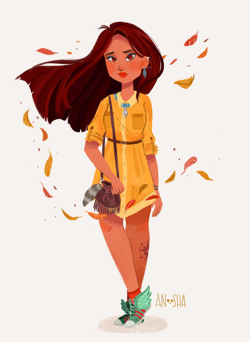 I Illustrated Disney Princesses As Modern Day Girls Living In The 21st Century