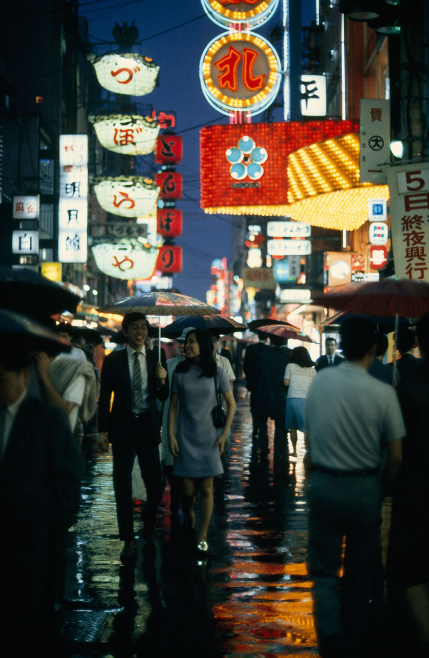 Pedestrians Walk On Bustling Dotombori Street In Osaka, Japan, March 1970