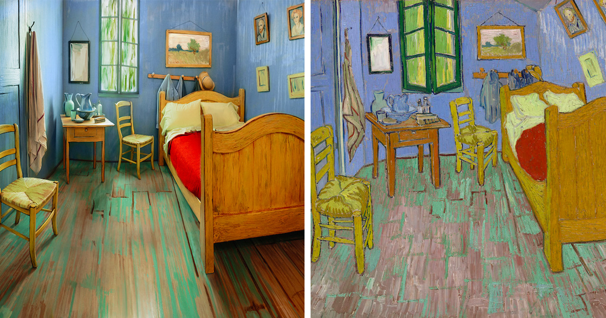 artists recreate van gogh's iconic bedroom and put it for rent on