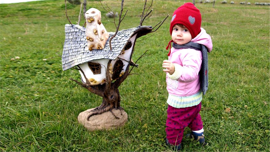 We Made A Fairy Tree House Out Of Twigs And Craft Foam