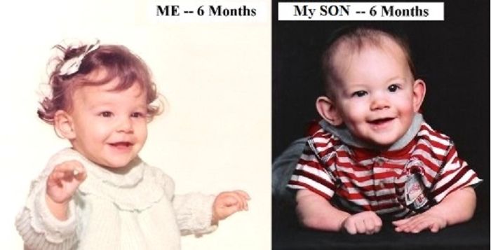 Me, At Six Months, In 1970; My Son At Six Months, In 2007. Freaky!!!