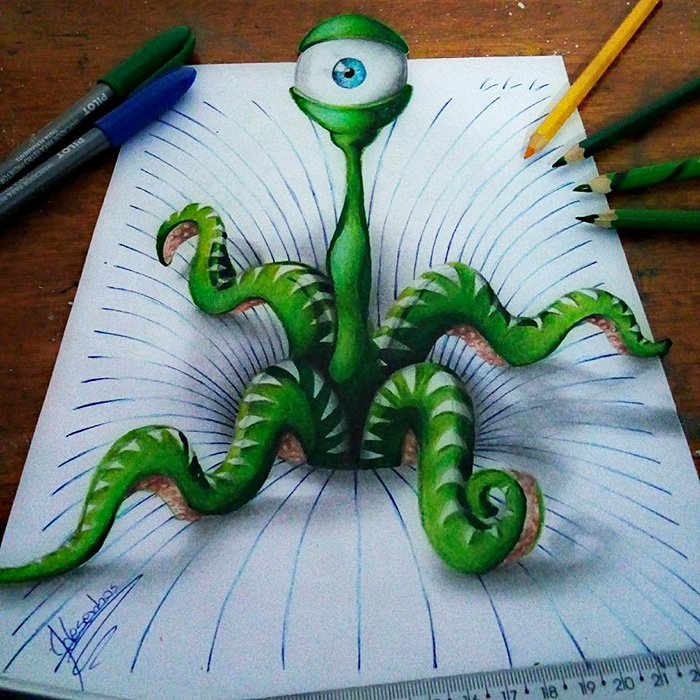 16-Year-Old Artist Creates 3D Doodles That Leap Off The Page