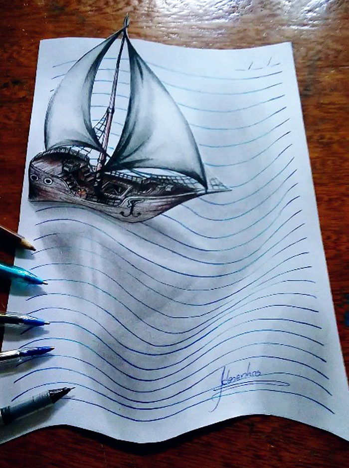 16-Year-Old Artist Creates 3D Doodles That Leap Off The Page
