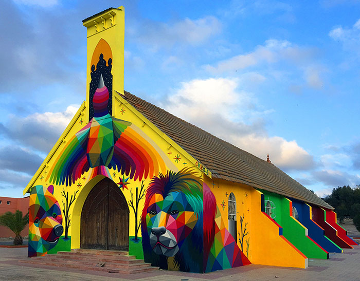 Abandoned Church Transformed With Colorful Graffiti In Morocco