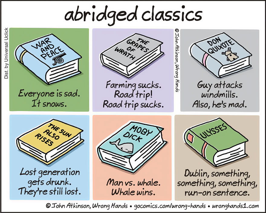 Extremely Shortened Versions of Classic Books For Lazy People