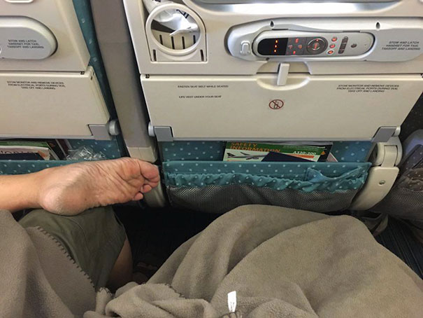 Socks On Airplanes. Please wear them