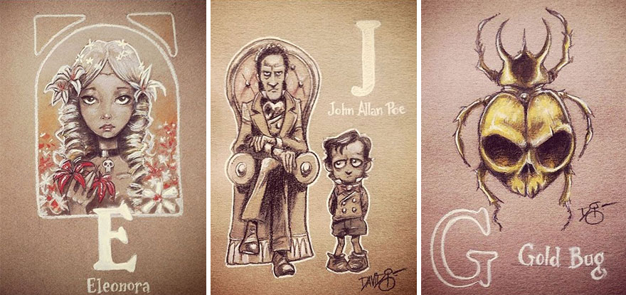 Artist Draws An Alphabet Inspired By Edgar Allan Poe
