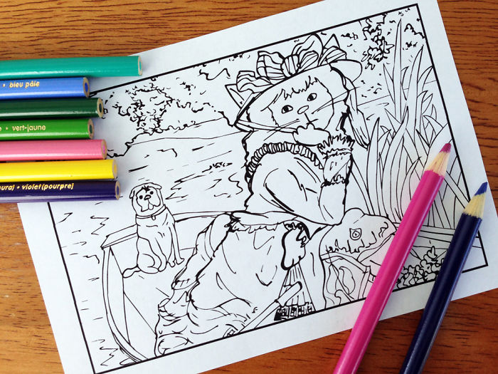Famous Paintings Reimagined With Felines In A Cat-Themed Coloring Book