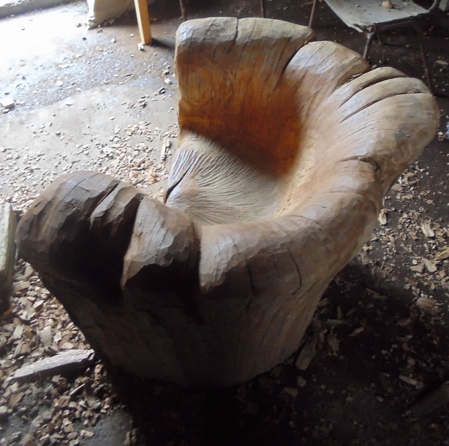 Stunning Chair Carved From A Single Oak Stump By Alex Johnson (10 Pics)