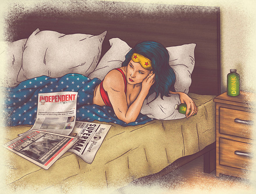 Colombian Artist Illustrates Private Lives Of Iconic Superheroes