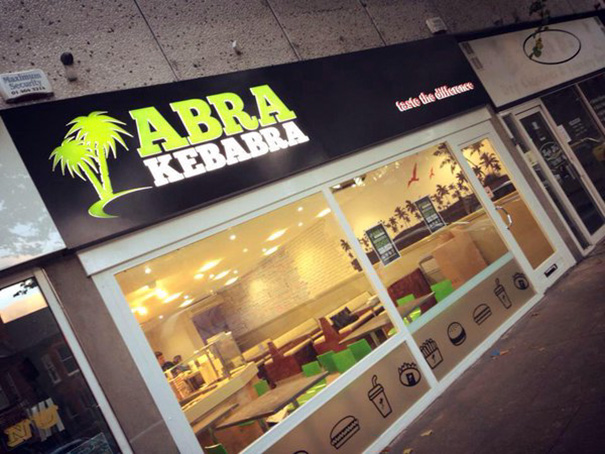 Restaurant sign ‘ABRA KEBABRA’