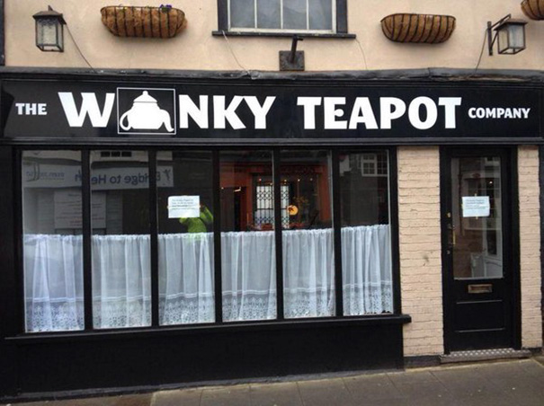 Shop sign ‘The Wanky Teapot’