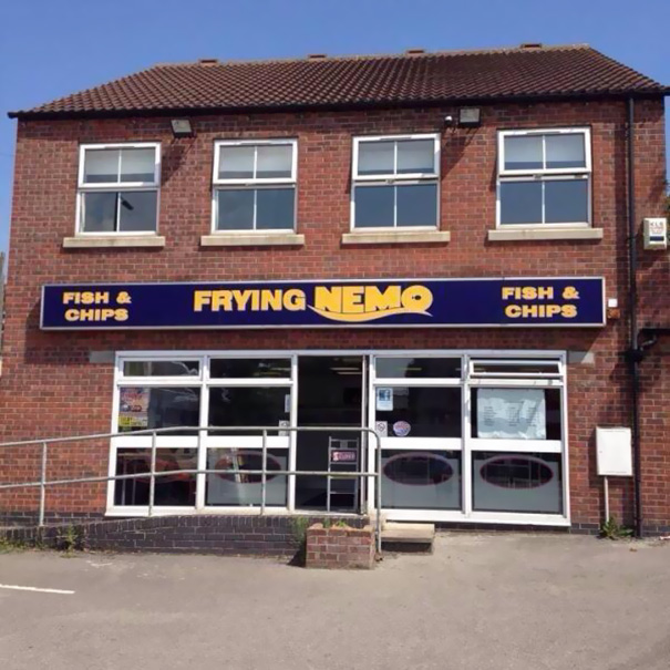 Fish and chips bar sign ‘FRYING NEMO’
